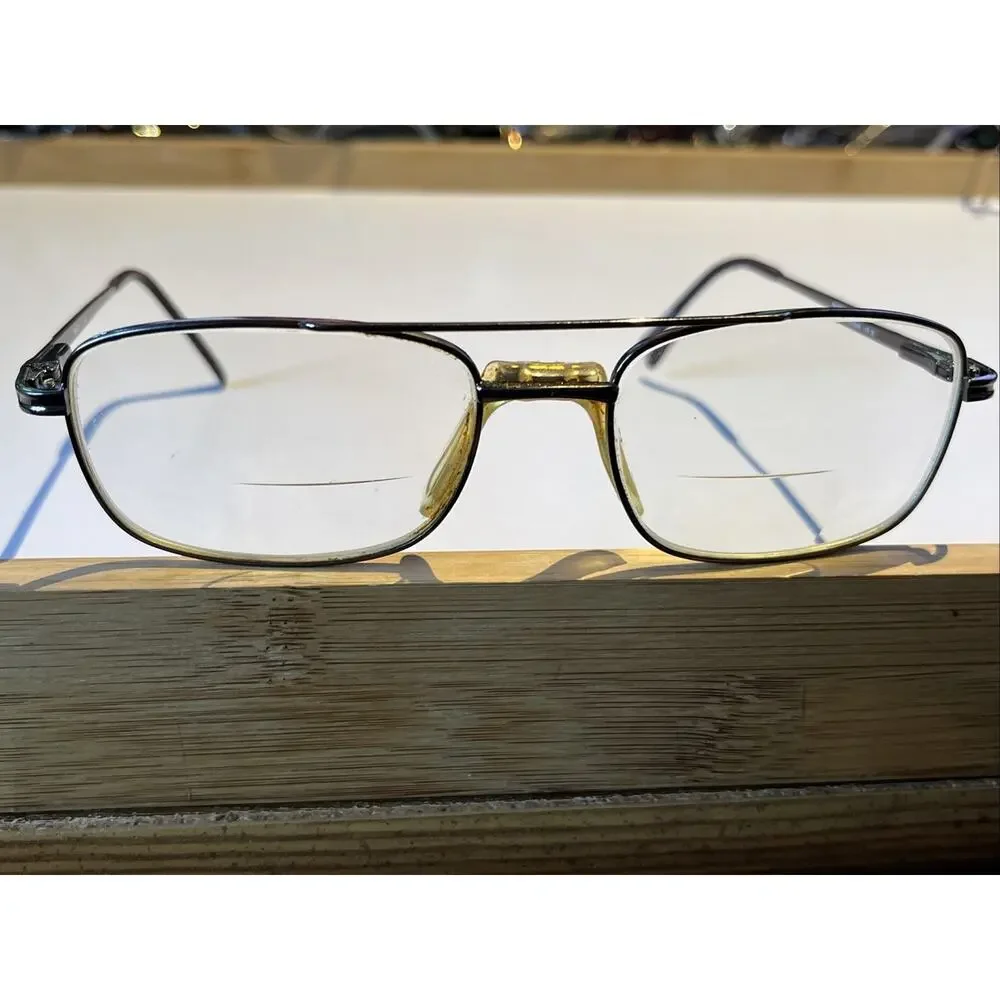 Priority Eyeglasses BEACON C2 56-17-145 Brown Silver Metal Full Rim Frames Only